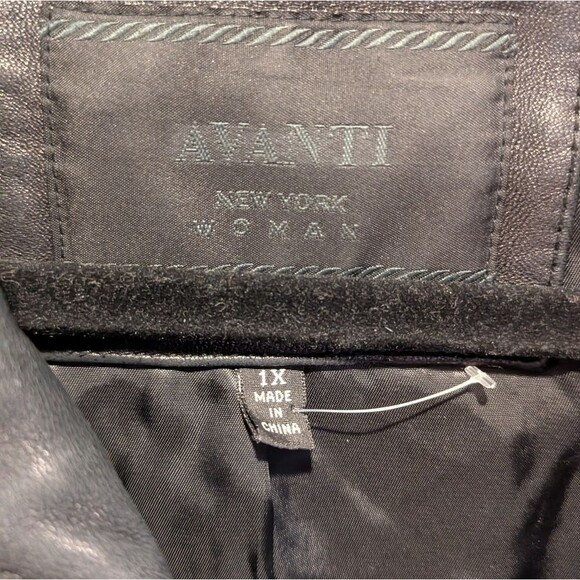 Avanti New York Size 1X Genuine Leather Black Jacket - Picture 9 of 9